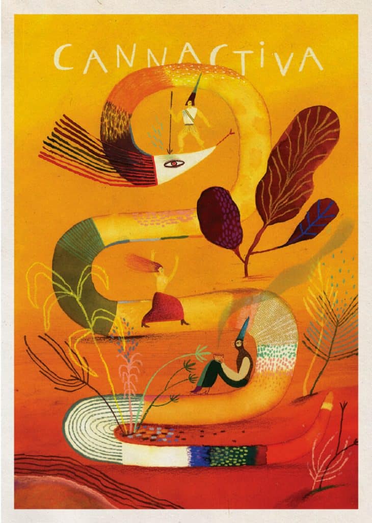 Carte de vœux automne 2024 de Cannactiva illustrée par Africa Fanlo